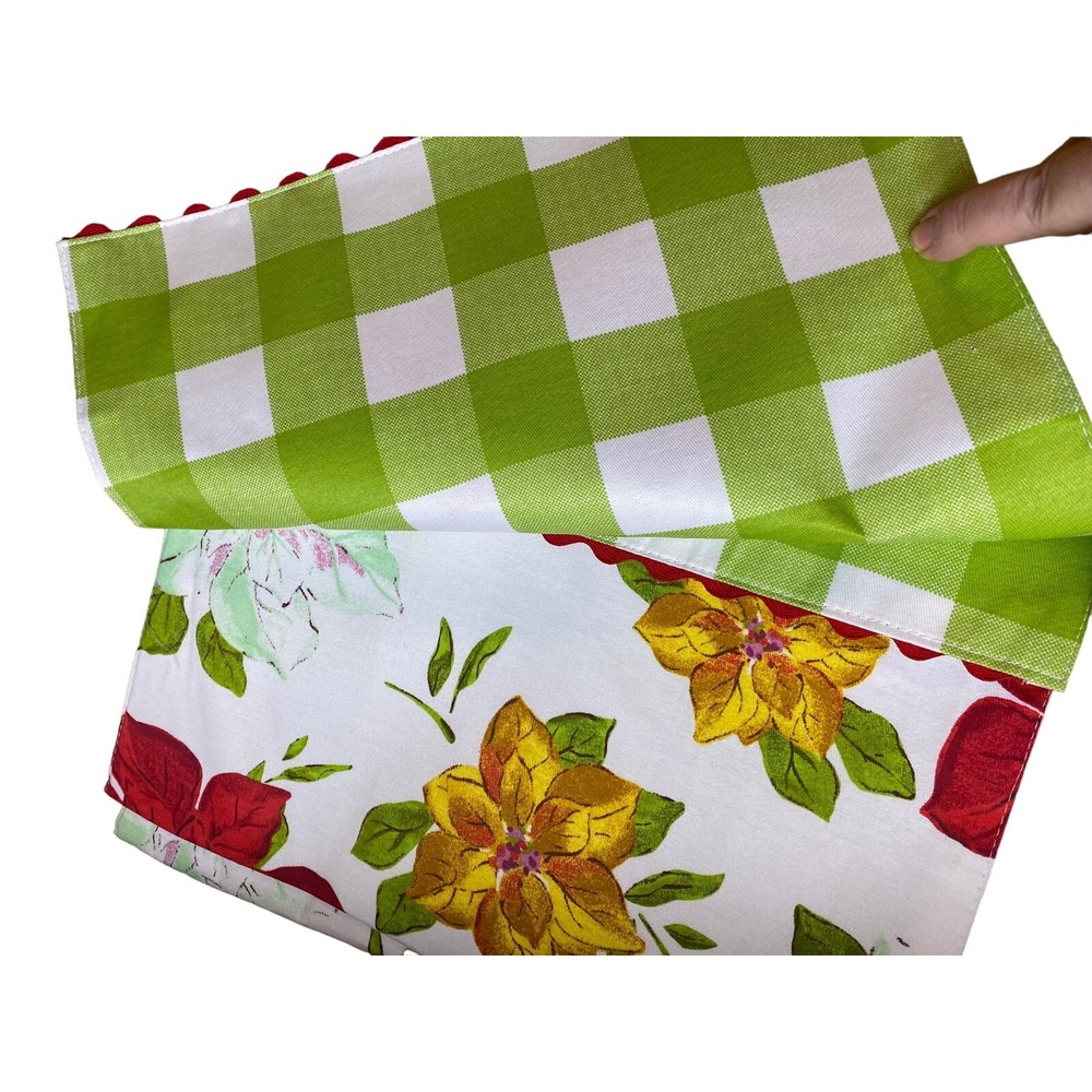 The Pioneer Woman Watercolor Poinsettia Table Runner Reversible 14X72 New